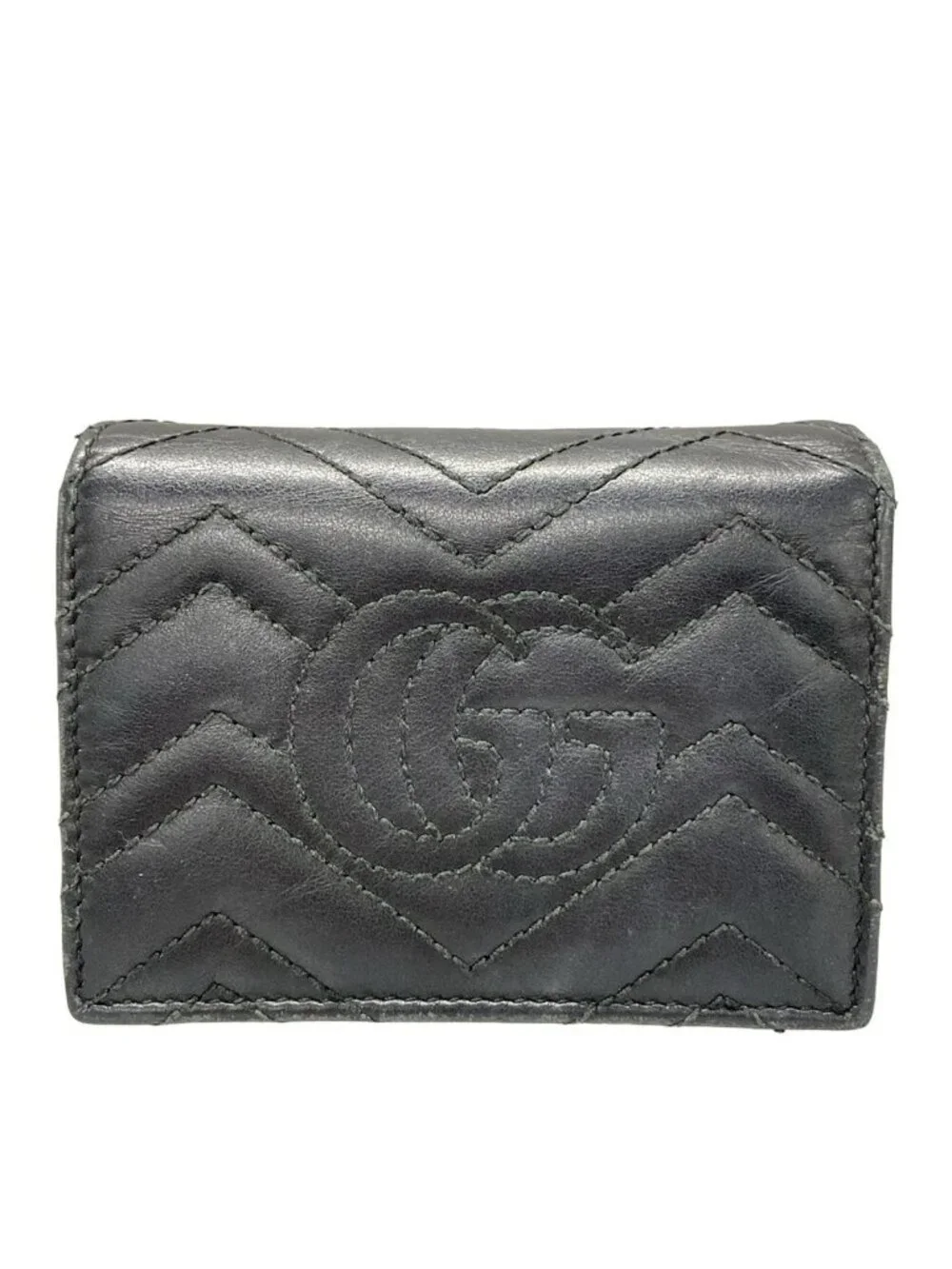 ★SOLD★ Gucci Coin Case GG Marmont Black Leather - Picture 2 of 13